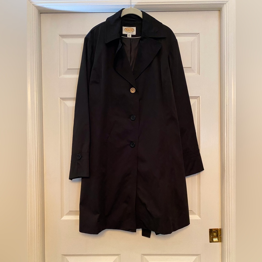 Talbots Elegant Black Trench Coat